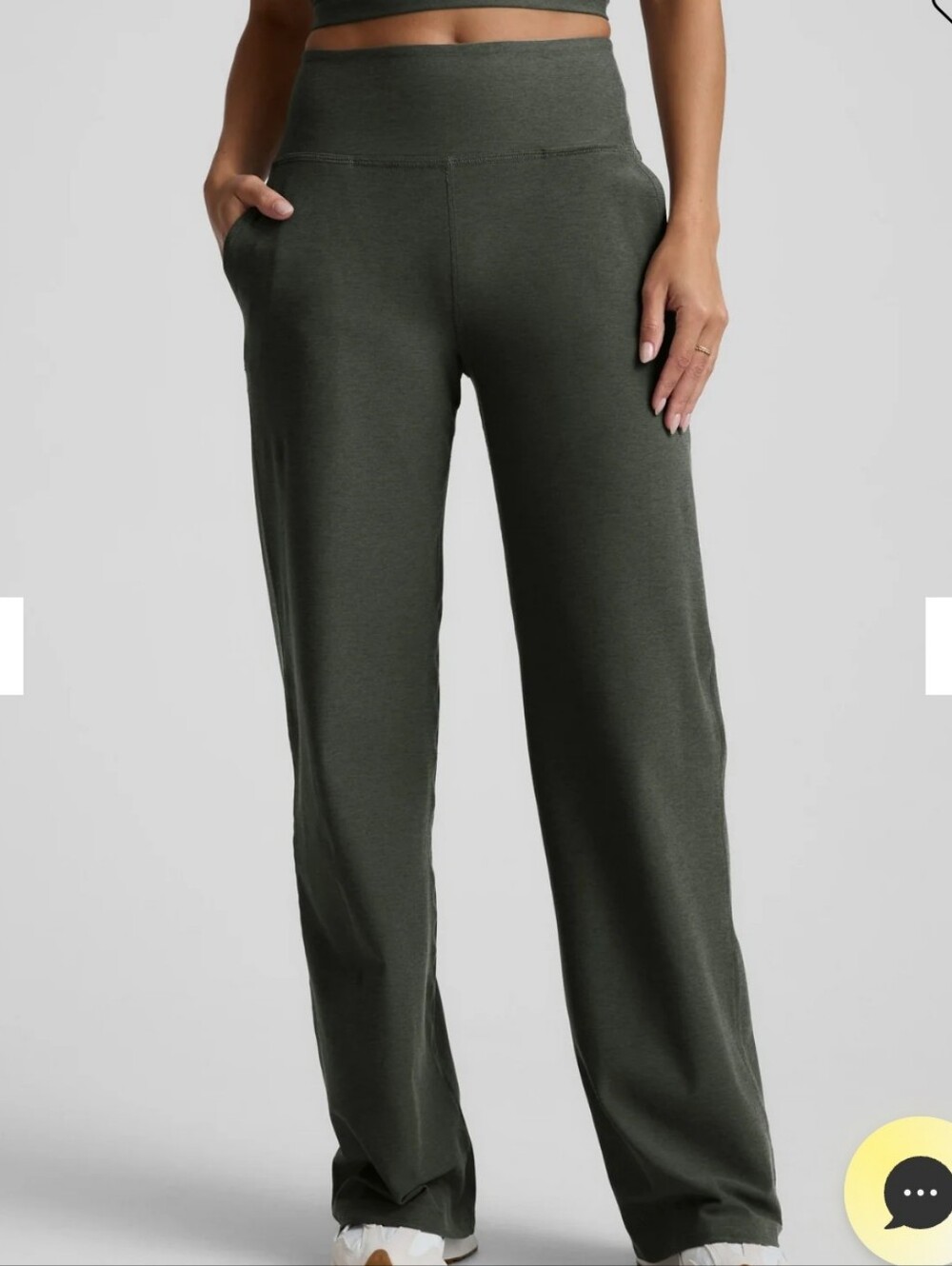 Beyond Yoga Spacedye Laid Back Wide Leg Pants S/P Dusty Forest Heather 31"